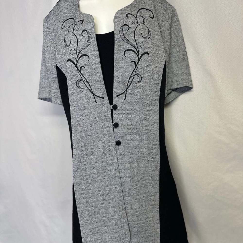 Vintage Dressbarn  Dress Womens Size 22W  Black / Gray - Picture 2 of 5